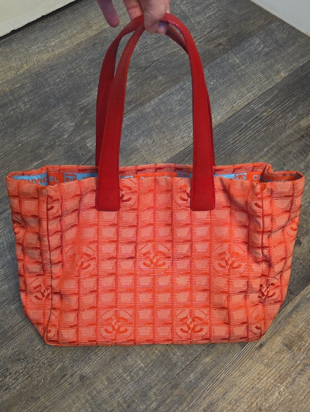 Chanel CC Red Monogram Tote